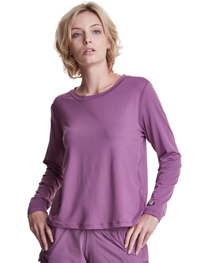 Champion Soft Touch Cutout Long-Sleeve - Naisten Violetit T-Paita - Suomi 7086925-QS